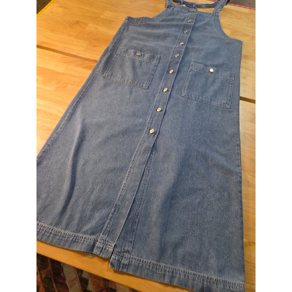 Gap Warehouse 100% cotton denim halter dress MIDI size 10 - Picture 2 of 8